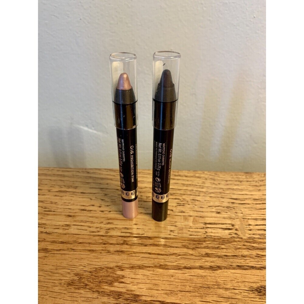 (2) Rimmel SCANDALEYES Eye Shadow Stick 16 PROHIBITION PINK Black Betrayal 18 SE